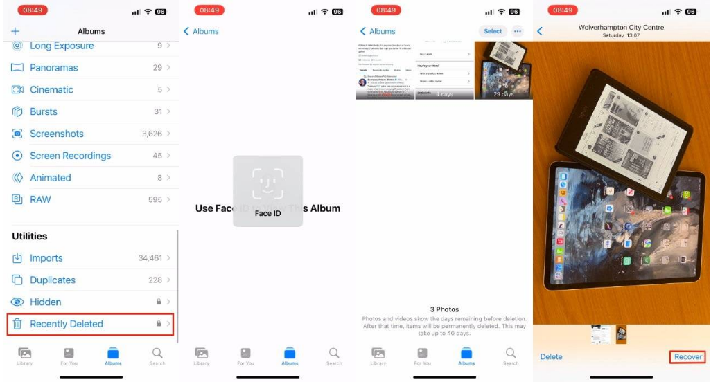 东昌苹果14维修分享 iPhone14 上恢复已删除的照片 