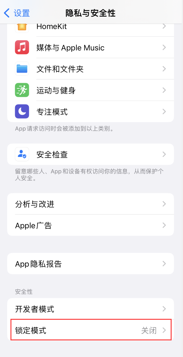 东昌苹果手机维修分享iOS 16 “锁定模式”是什么 