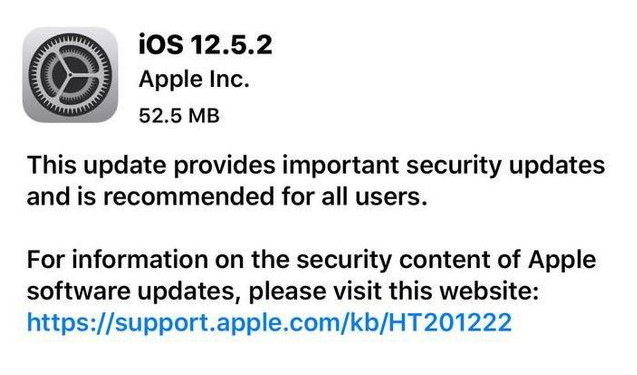 东昌苹果手机维修分享iOS12.5.2发布，建议所有老苹果用户安装 